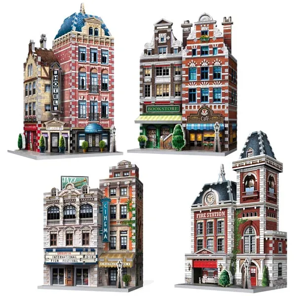 Puzzle 3D - Collection Urbania - Café, Cinéma, Hôtel, Caserne de Pompiers