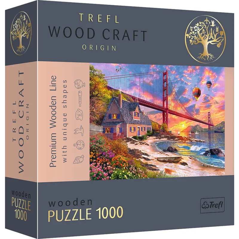 Puzzle en Bois - Sunset at Golden Gate
