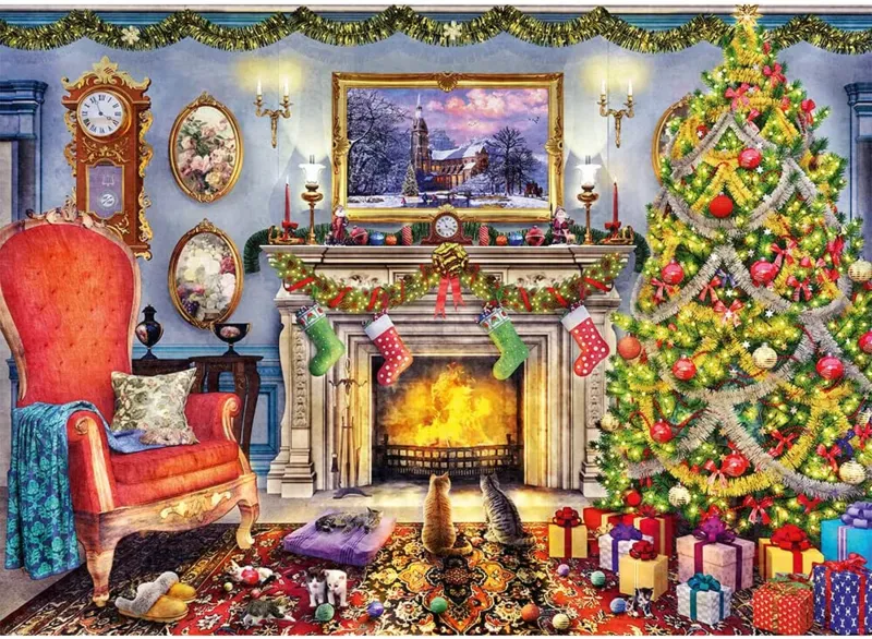 Puzzle en Bois - Au coin du feu