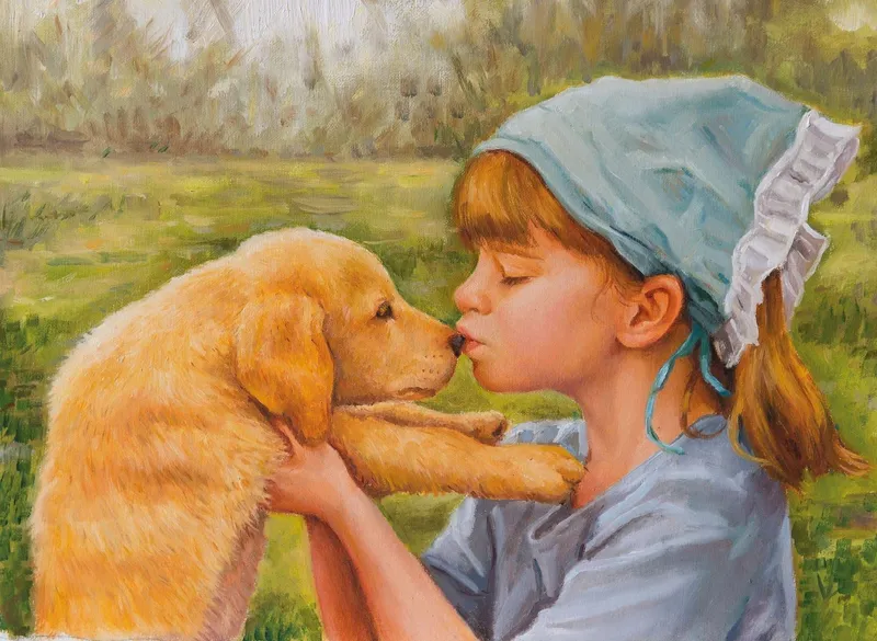 Chien et Amour de Petite Fille