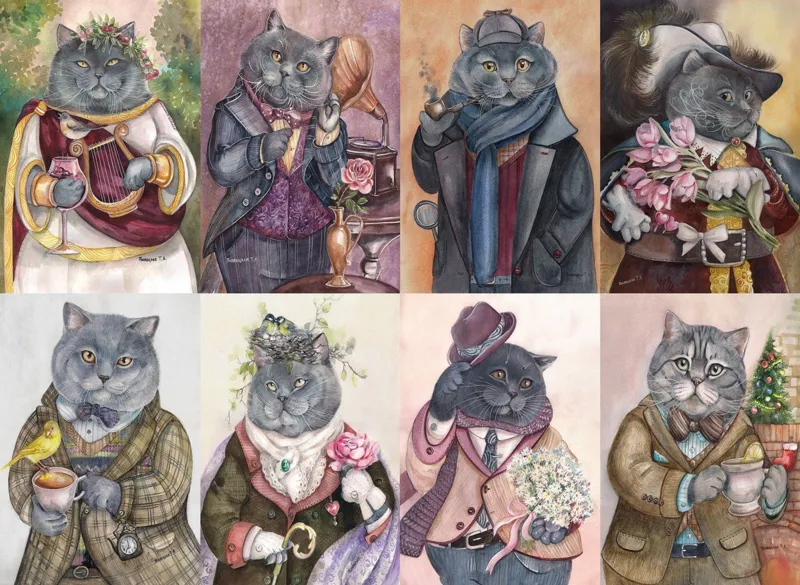 Collage de Chats Déguisés