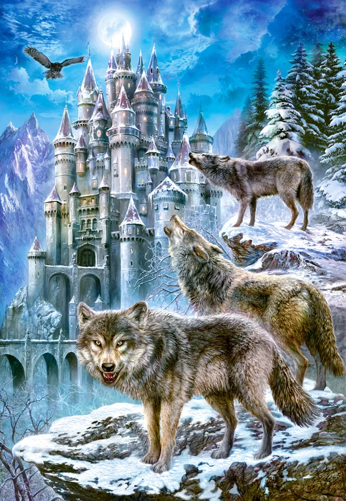 Loups devant le Château
