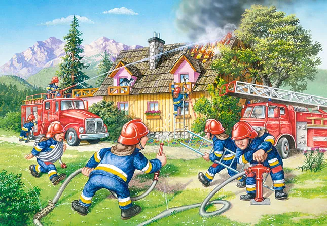 Maxi Puzzle : Les pompiers en action