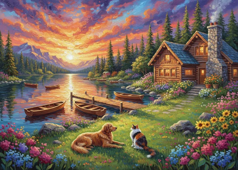 Coucher de Soleil sur le Lac
