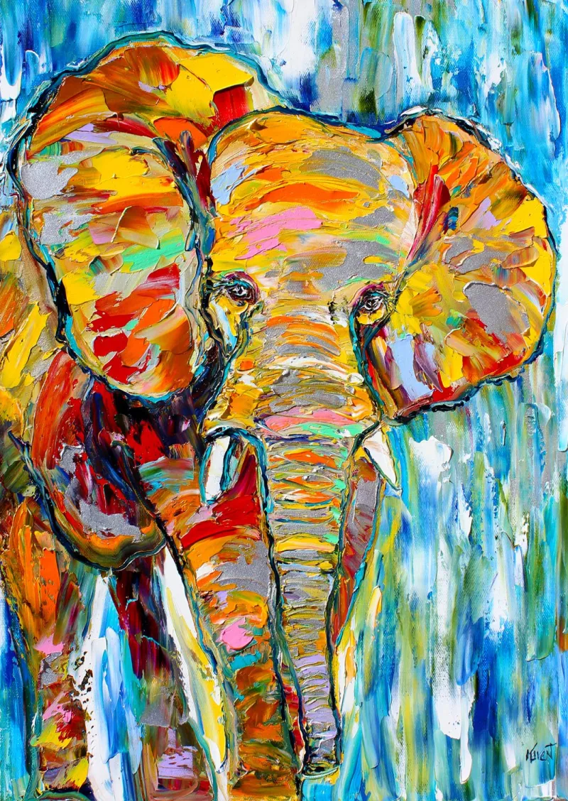 Éléphant coloré