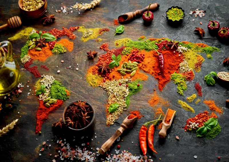 Carte du Monde en Epices