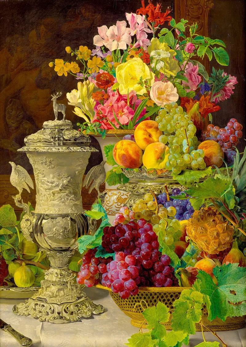 Ferdinand Georg Waldmuller : Nature morte aux fruits