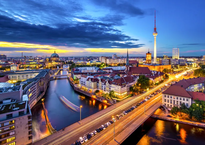 Paysage Urbain de Berlin la Nuit