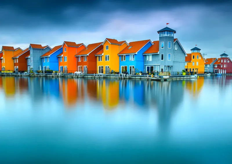 Maisons sur l'Eau, Groningue, Pays-Bas