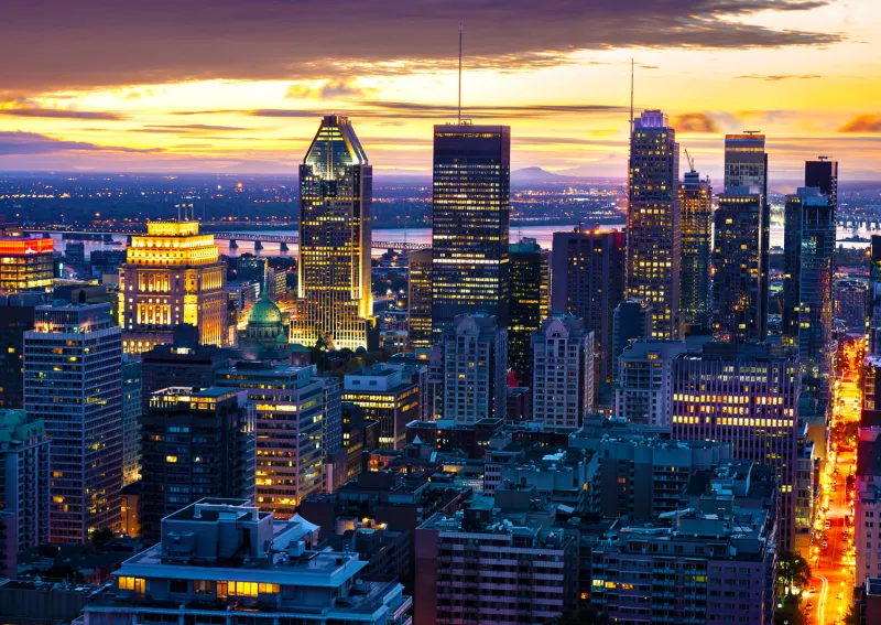 Skyline de Montréal de Nuit, Canada