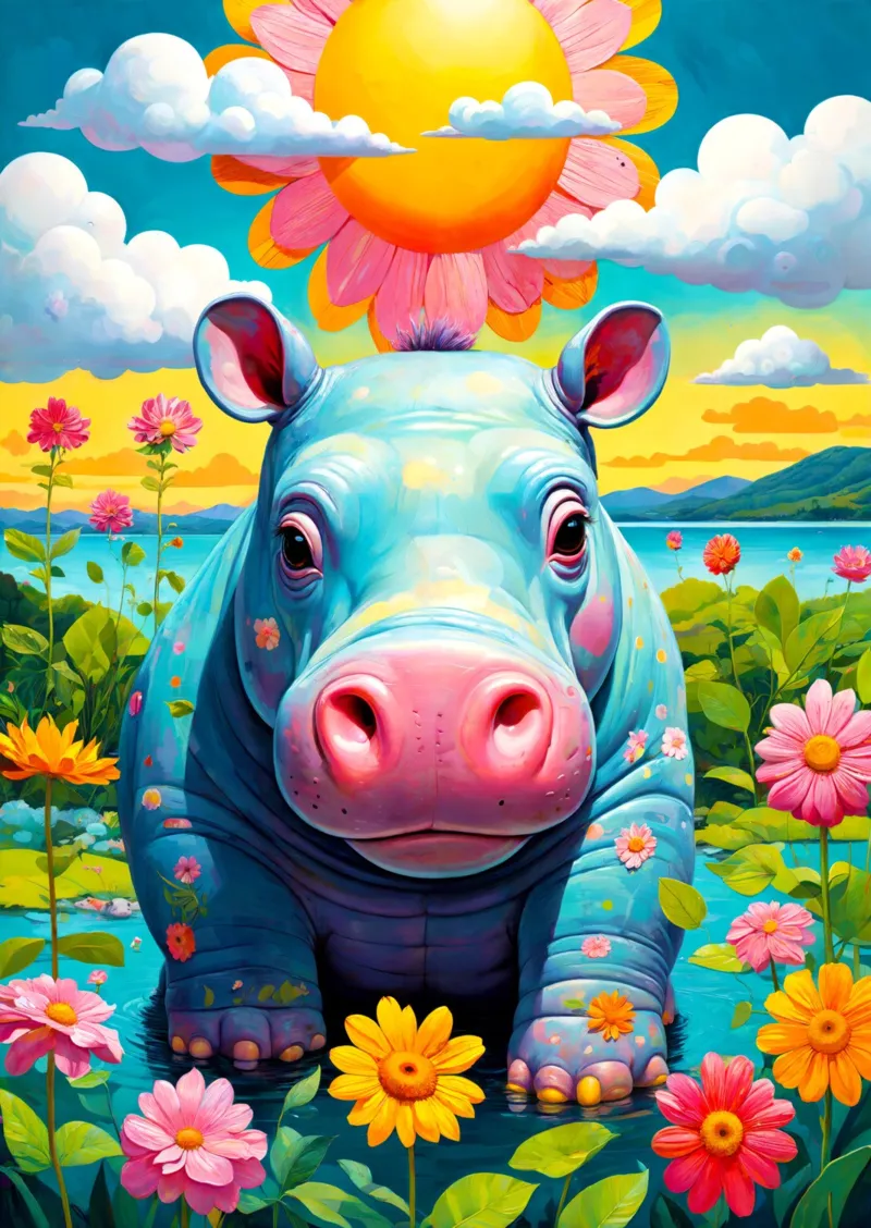 Hippopotame Ensoleillé