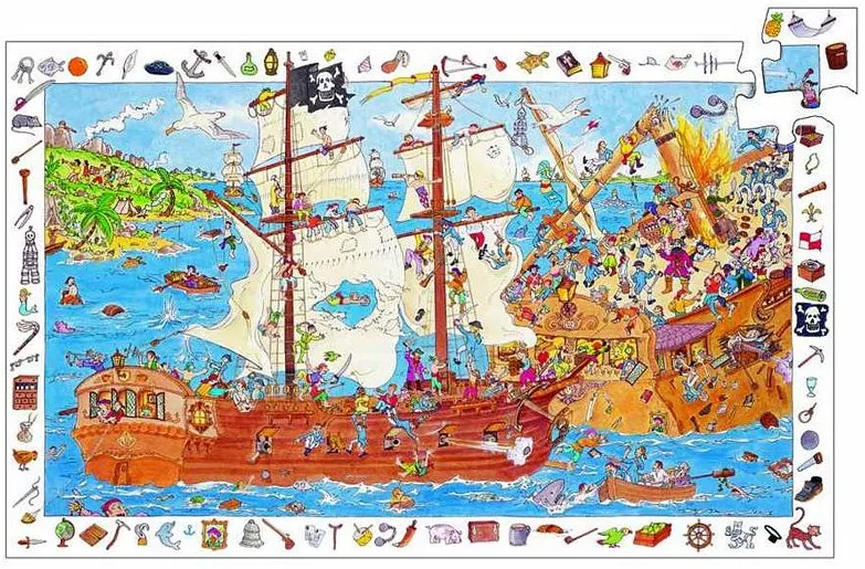 Puzzle d'observation + Poster - Savine Pied : Les Pirates