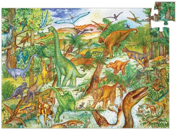 Puzzle d'observation + Poster + Livret - Dinosaures