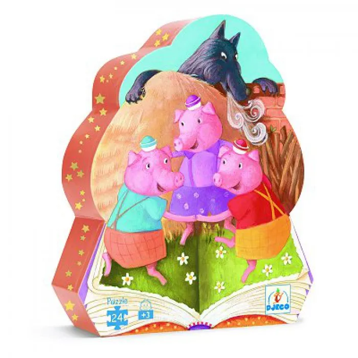 Puzzle silhouette - 24 pièces - Les trois petits cochons