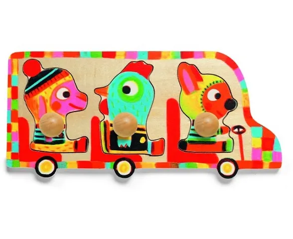 Encastrement en Bois, Bouton en Bois - Bus