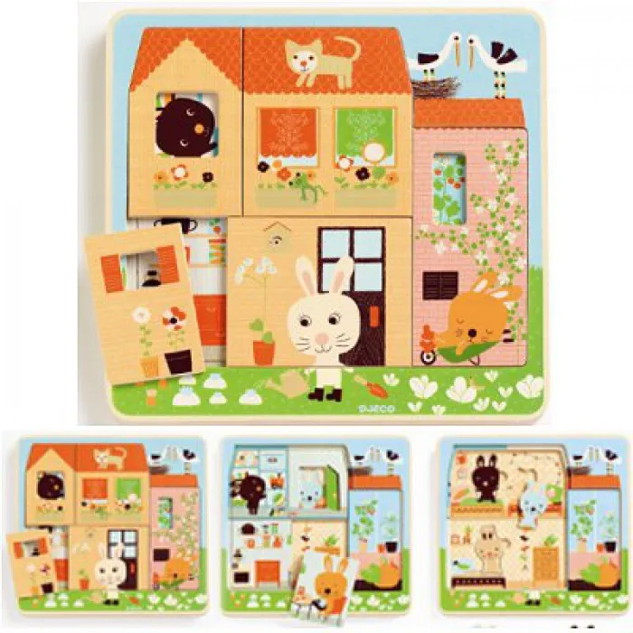 Puzzle 3 niveaux - Cottage des Lapins