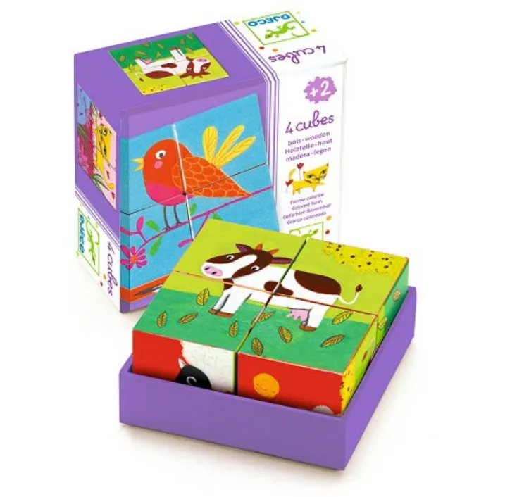 Puzzle Cubes en Bois - Meuh & Co