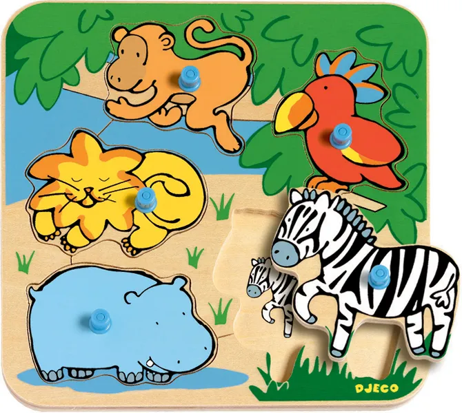 Encastrement en Bois, Bouton - Surprises de la Savane