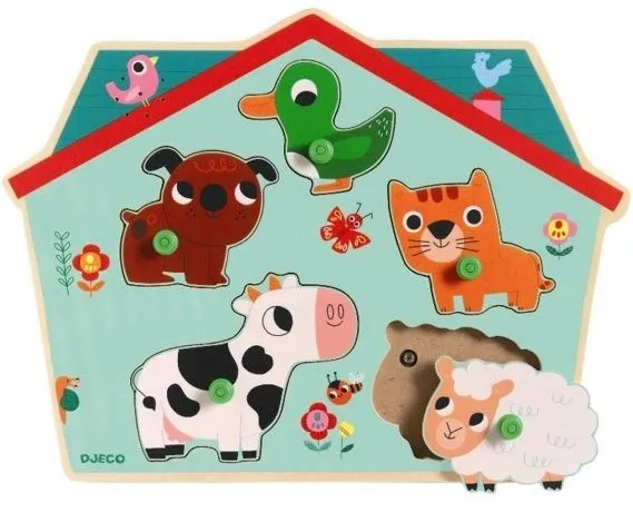 Puzzle sonore en bois / Encastrement : Ouaf woof