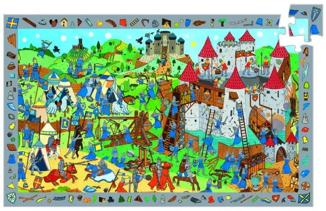 Puzzle d'observation + Poster - Catherine Nicolas : Chevaliers