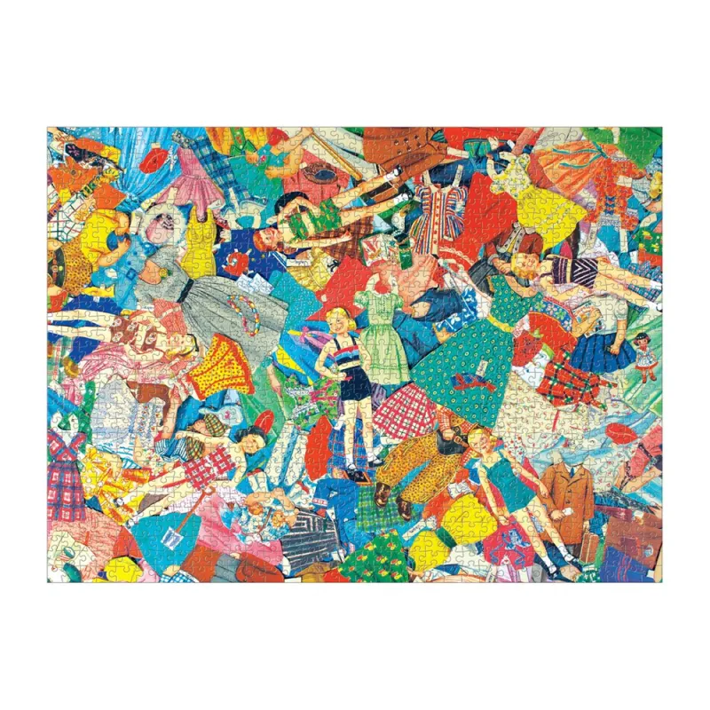 Poupée en Papier Vintage - Puzzle de 1000 pièces dans une Boîte Carrée
