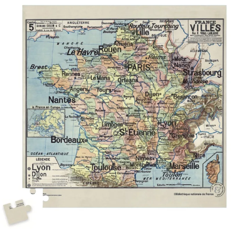 Puzzle France des Villes Vidal-Lablache