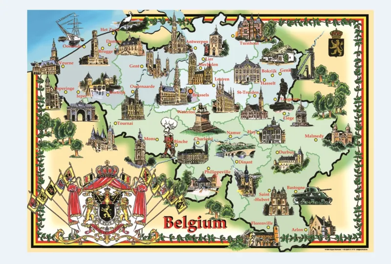 Carte illustrée de la Belgique
