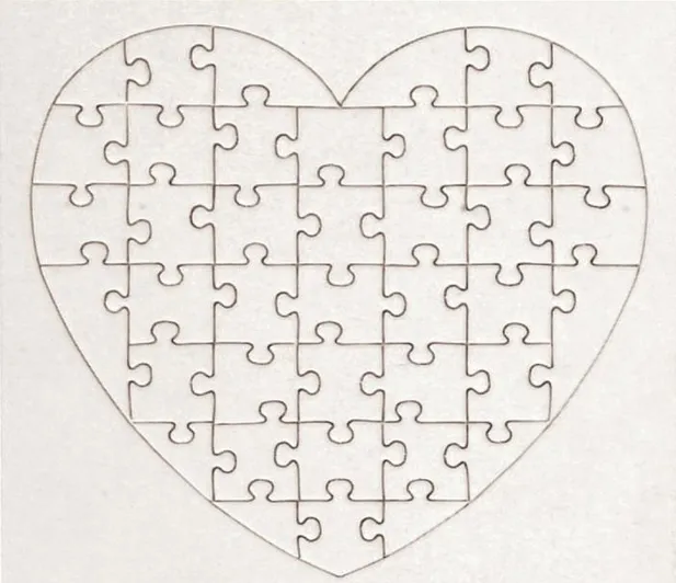 5 Puzzles Coeurs à Colorier