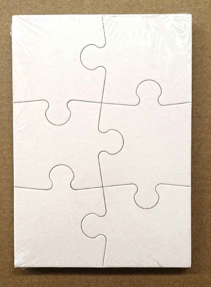 Lot de 6 Puzzles Blanc à Décorer