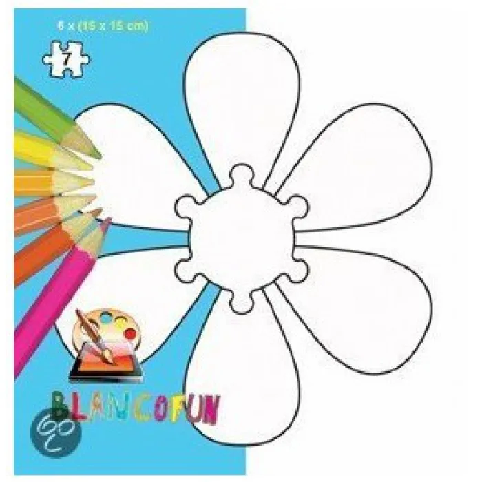 6 Puzzles fleur à décorer soi-même
