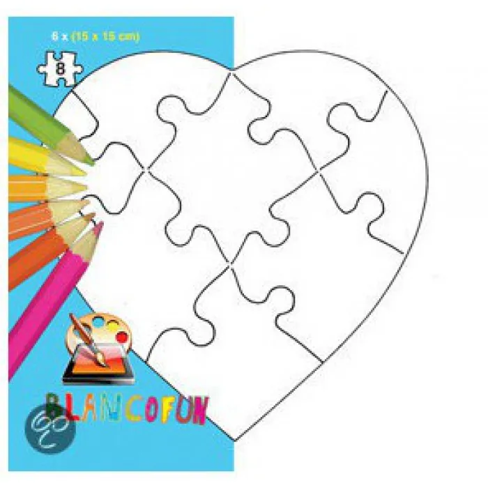 6 Puzzles coeur à décorer soi-même