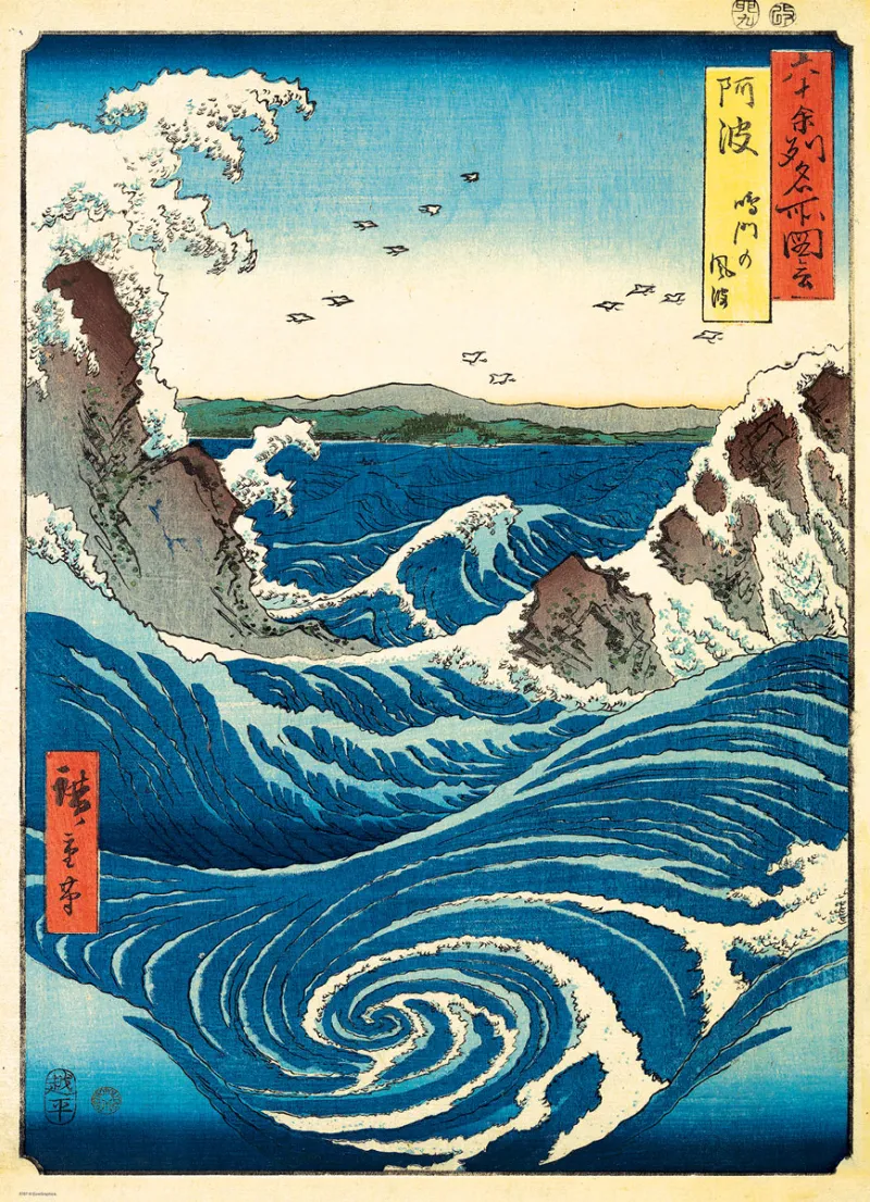 Utagawa Hiroshige - Tourbillon de Naruto