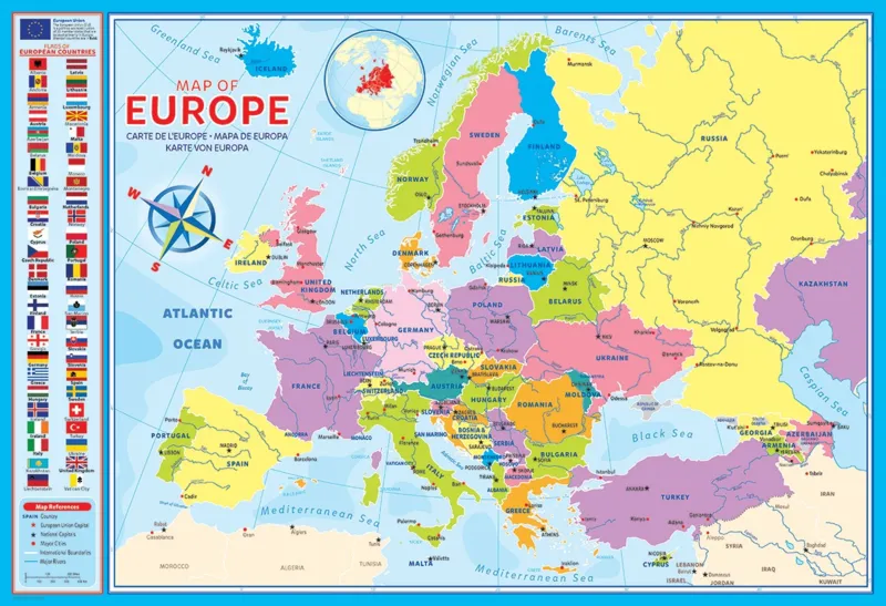 Carte de l'Europe (en anglais)