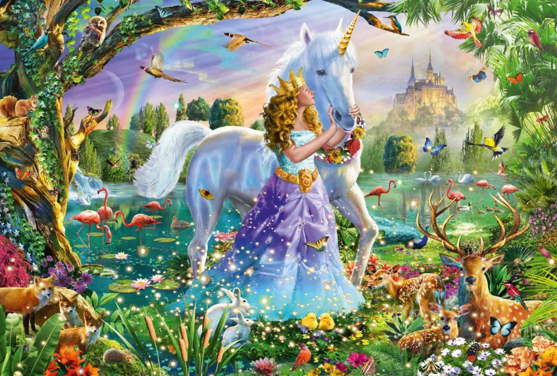 Princesse avec sa Licorne