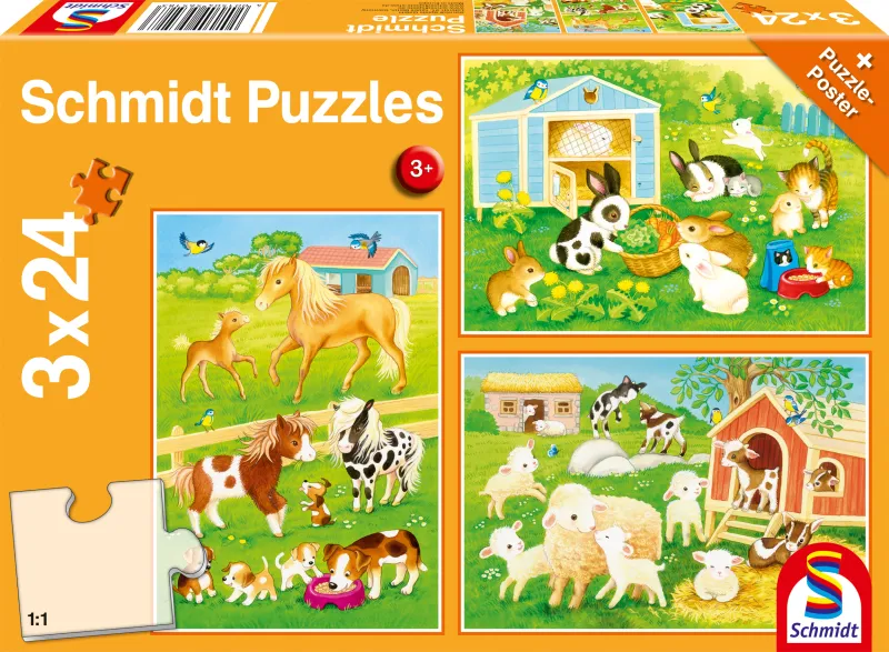 3 Puzzles - Mes Amis de la Ferme