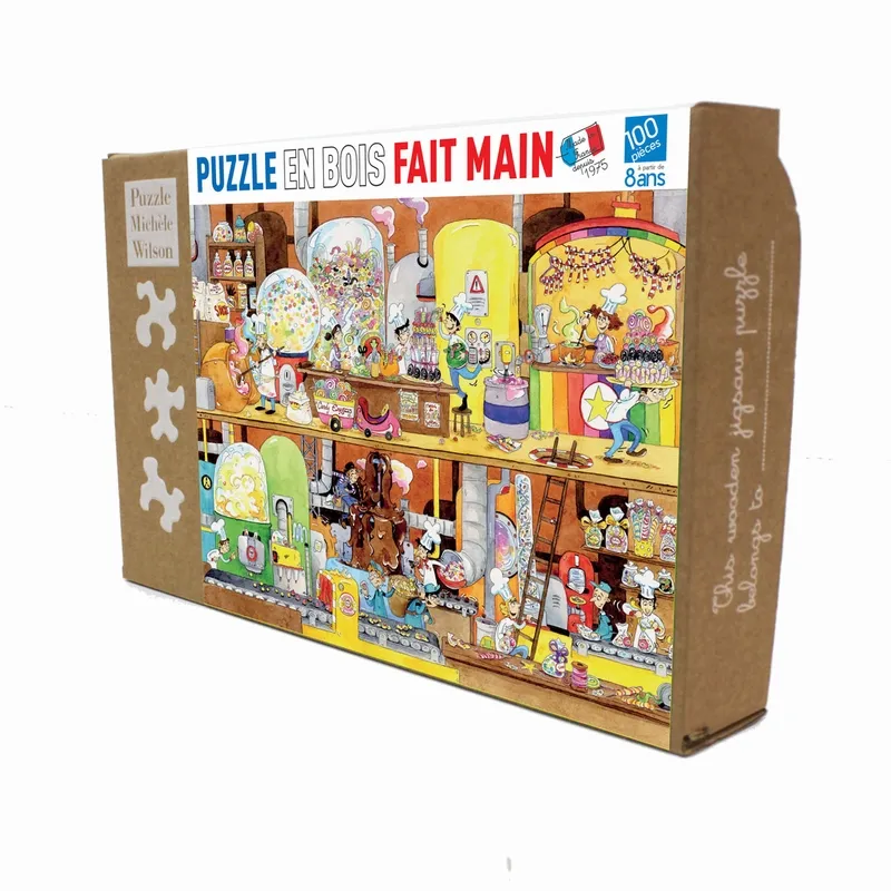 Puzzle en Bois Découpé à la Main - Cacouault - Usine Des Bonbons