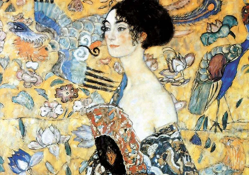 Puzzle en Bois Découpé à la Main - Gustav Klimt - La Dame À L'Eventail