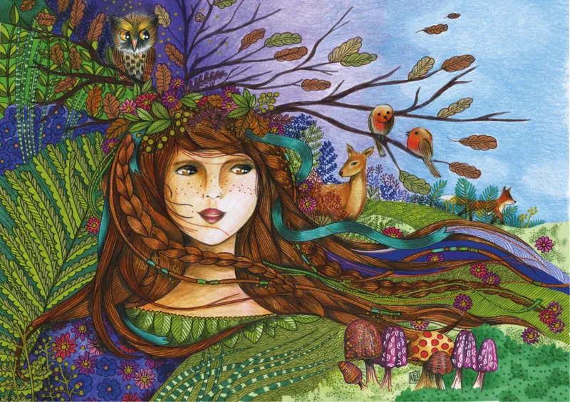 Puzzle en Bois Découpé à la Main - Gardienne De La Nature