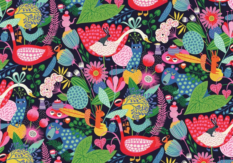 Puzzle en Bois Découpé à la Main - Tea Party