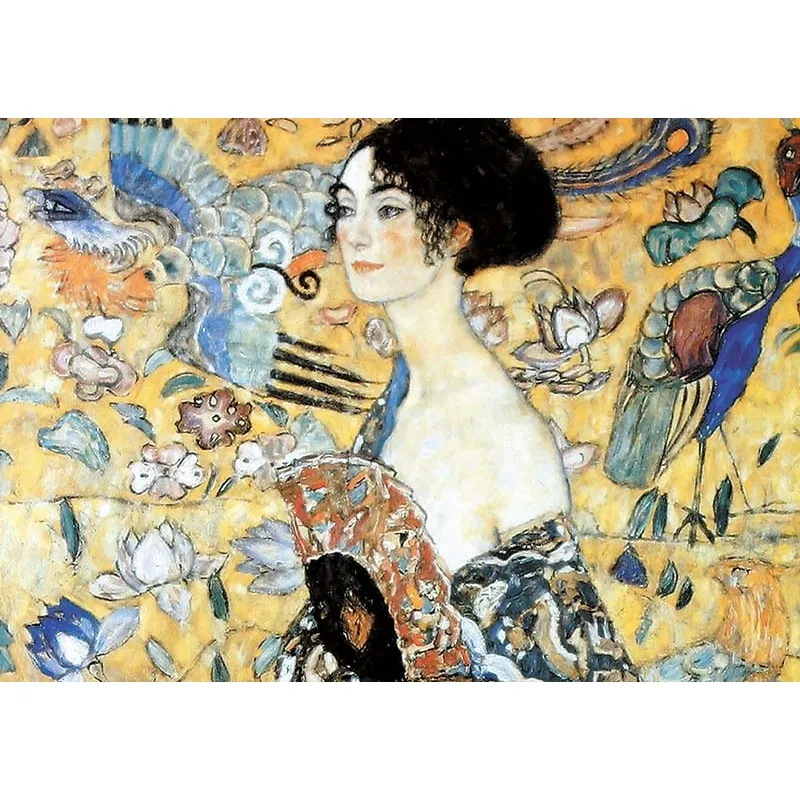 Puzzle en Bois Découpé à la Main - Klimt Gustav - La Dame À L'Eventail
