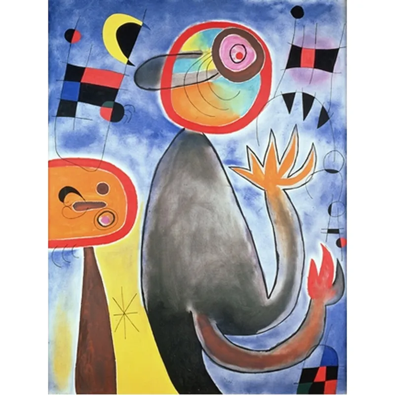 Puzzle en Bois Découpé à la Main - Joan Miro - Echelles En Roue De Feu