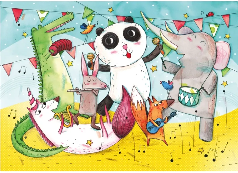 Puzzle en Bois Découpé à la Main - Le Concert Des Animaux