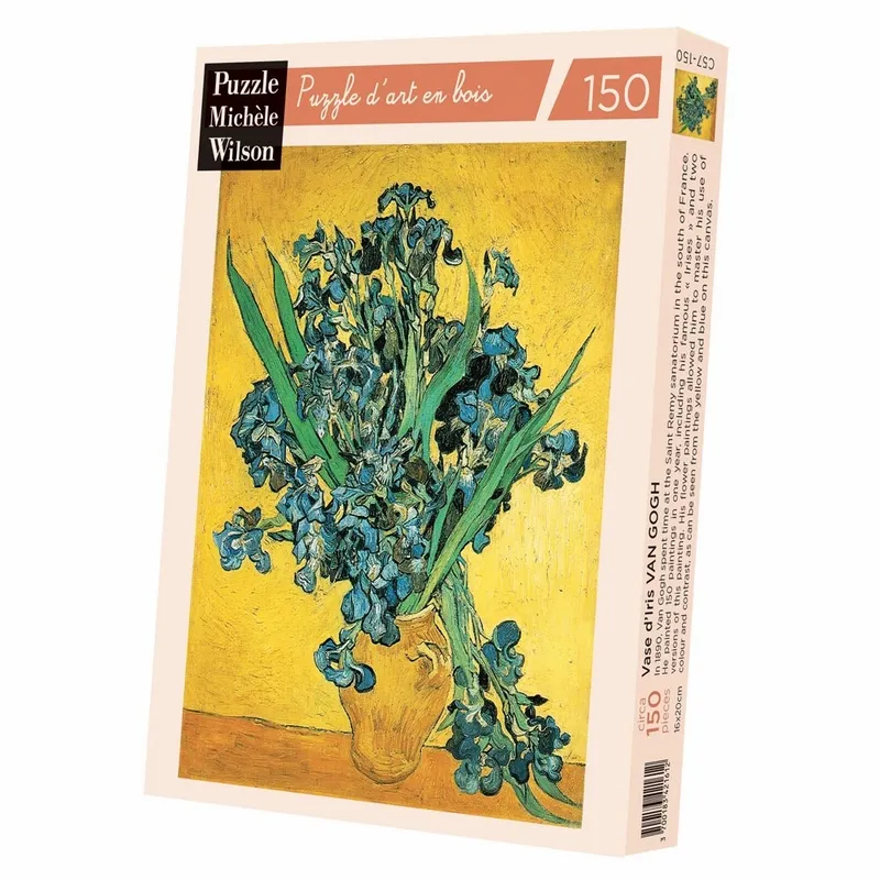 Puzzle en Bois Découpé à la Main - Van Gogh - Vase D'Iris