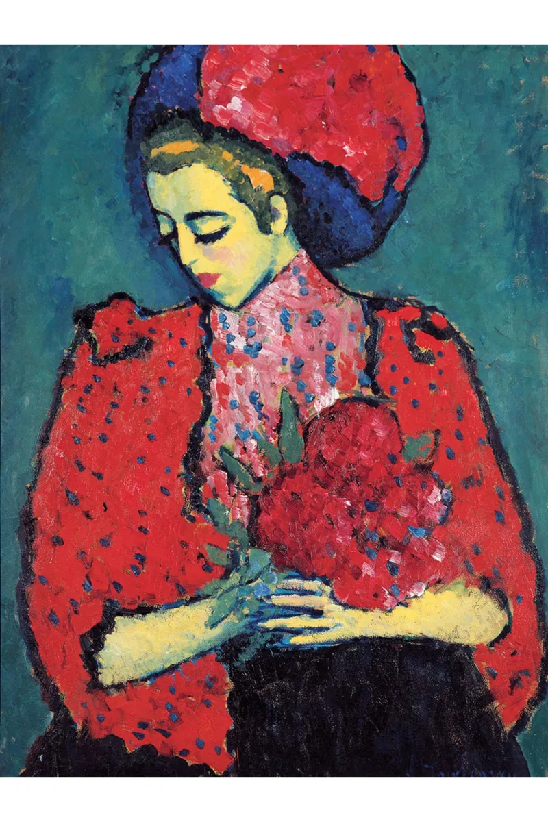 Puzzle en Bois Découpé à la Main - Alexandre Von Jawlensky - Fille Aux Pivoines, 1919