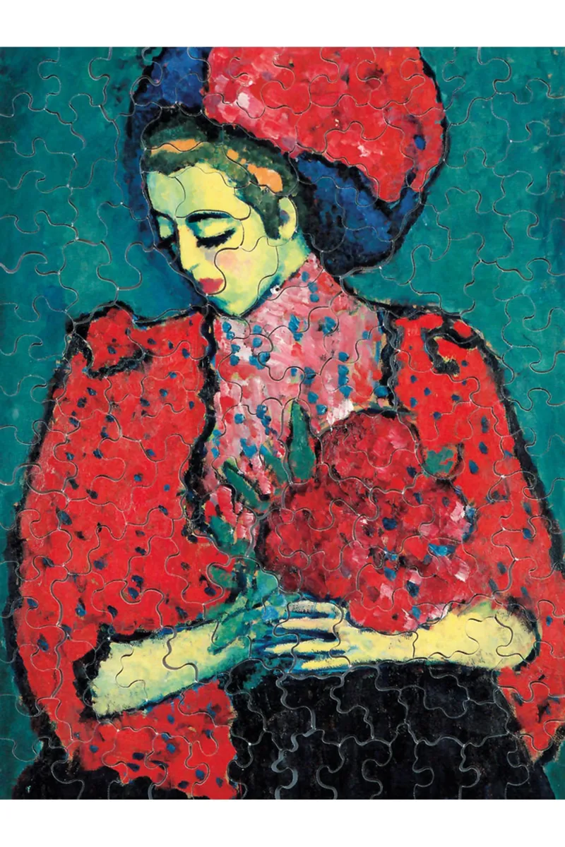 Puzzle en Bois Découpé à la Main - Alexandre Von Jawlensky - Fille Aux Pivoines, 1919