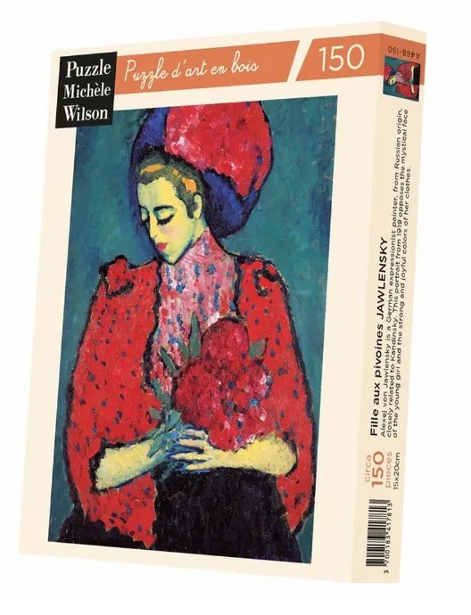 Puzzle en Bois Découpé à la Main - Alexandre Von Jawlensky - Fille Aux Pivoines, 1919
