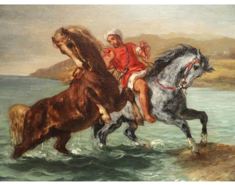 Puzzle en Bois Découpé à la Main - Delacroix - Chevaux Sortant De La Mer