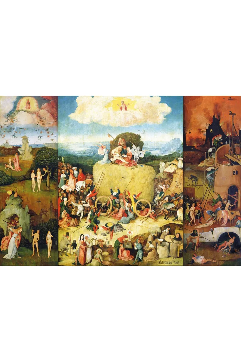 Puzzle en Bois Découpé à la Main - Bosch : La Charrette De Foin