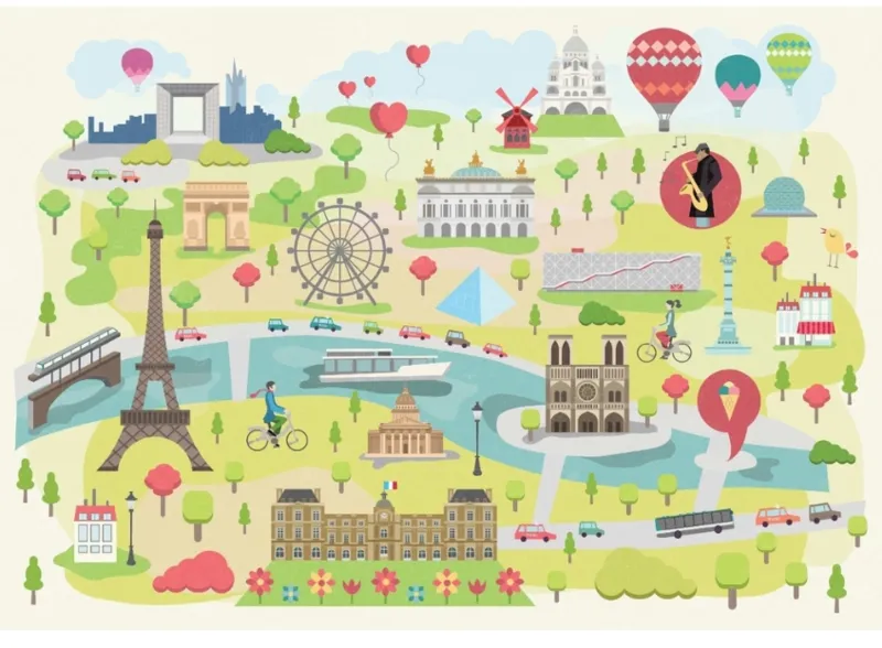 Puzzle en Bois Découpé à la Main - Magda : Paris Illustré