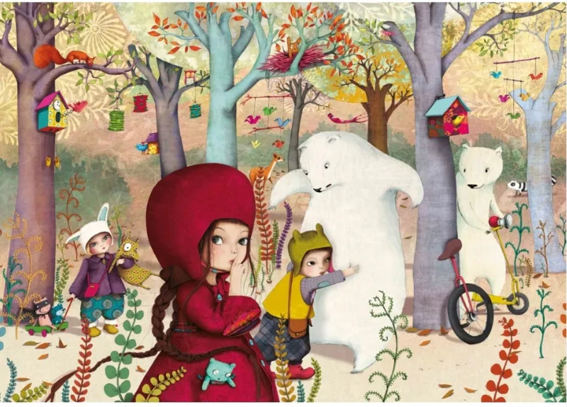 Puzzle en Bois Découpé à la Main - Lebot Sophie : Rencontre En Forêt